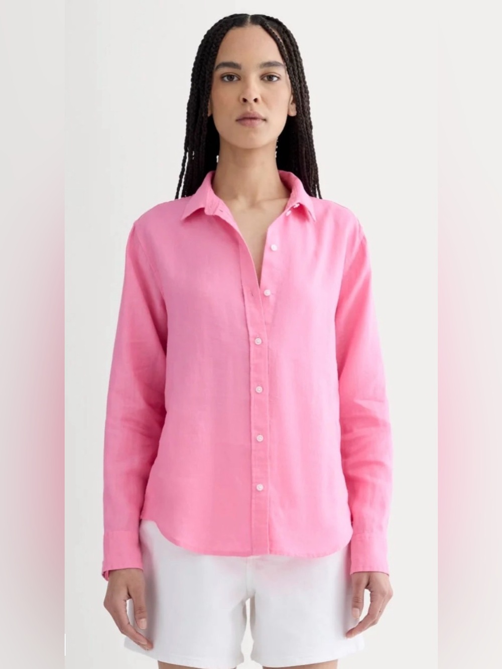 New Everlane THE MUST-HAVE SHIRT IN LINEN Deep Pink 6 Coastal Quiet Luxury
